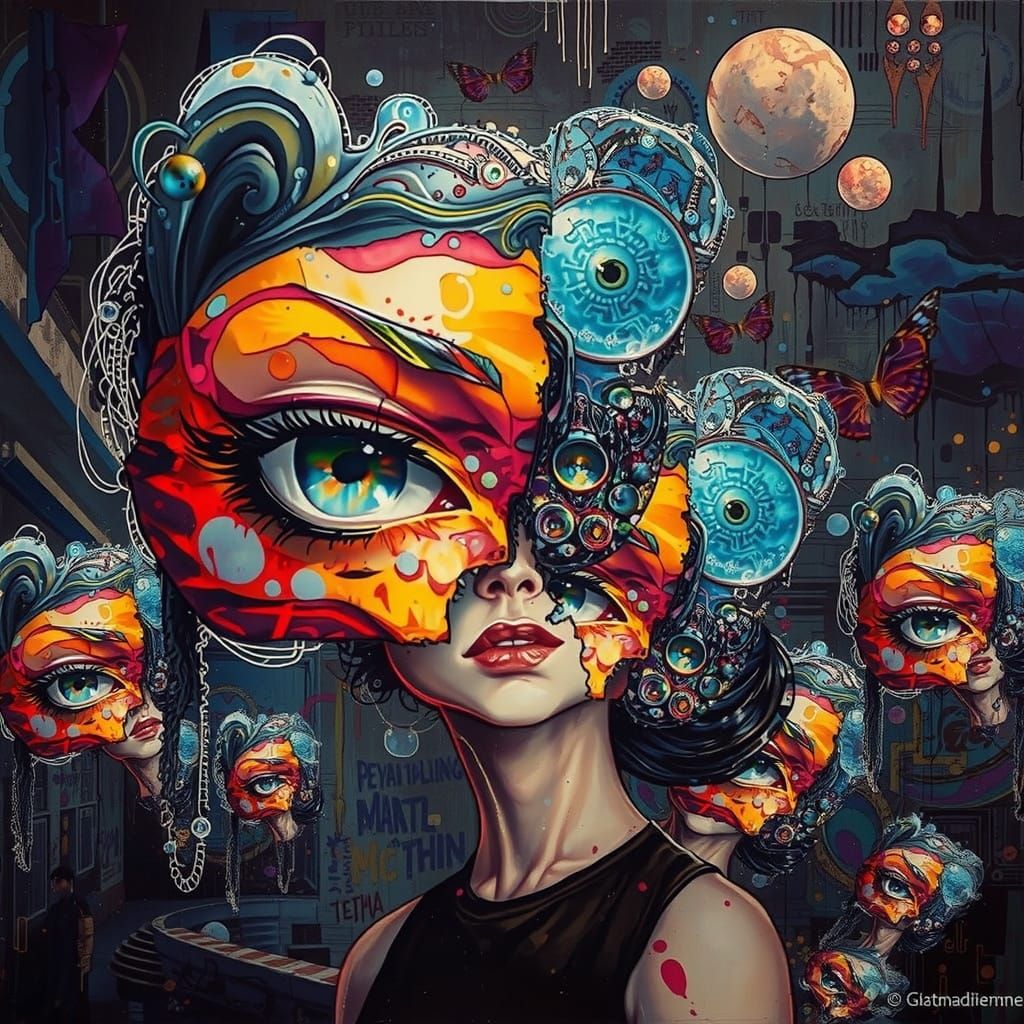 Multidimensional Portraits in Vibrant, Surreal Style