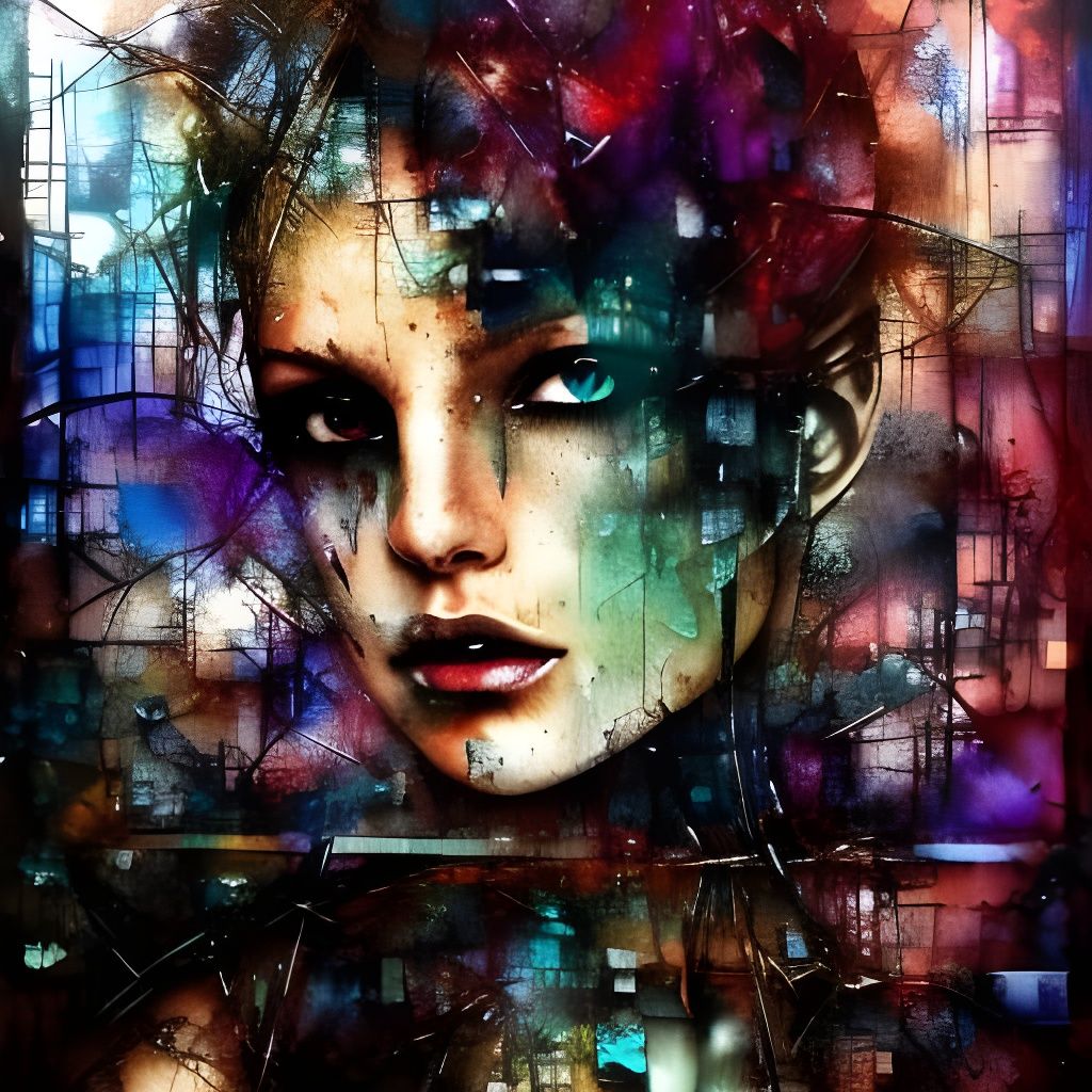 Bioluminescent Mixed Media Collage in Metallic Watercolors