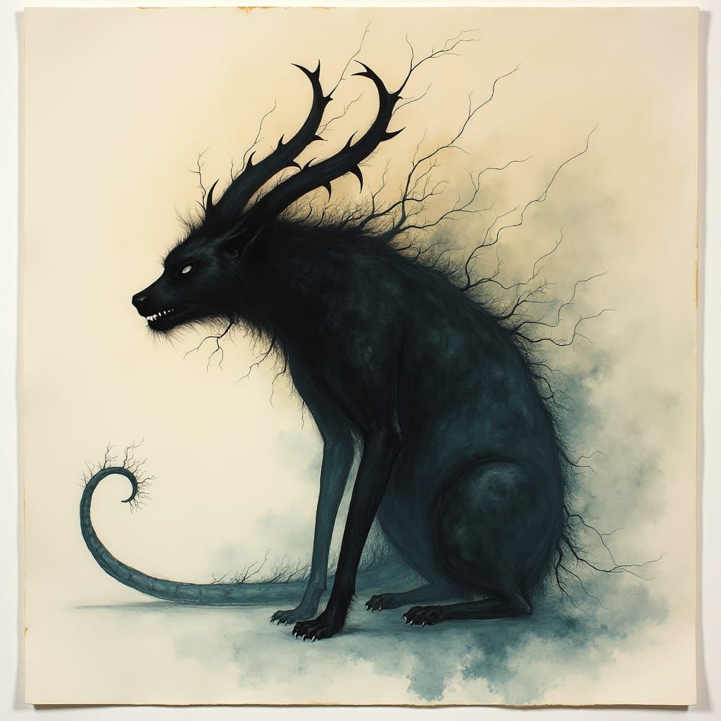 Diabolical Encaustic Casement in Watercolor Style