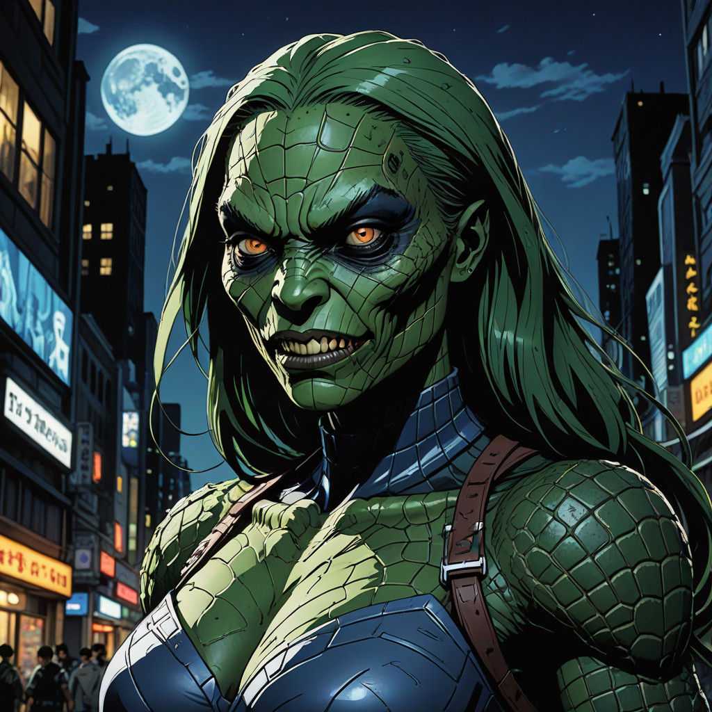 Gotham City's Dark Siren in Vibrant Cel-Shaded Style