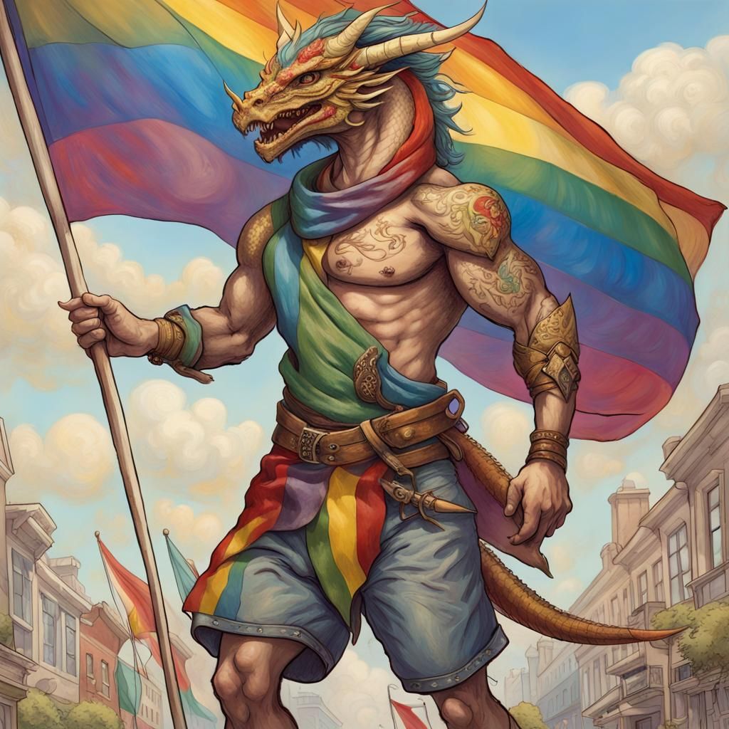 Dragonman in a Pride Parade
