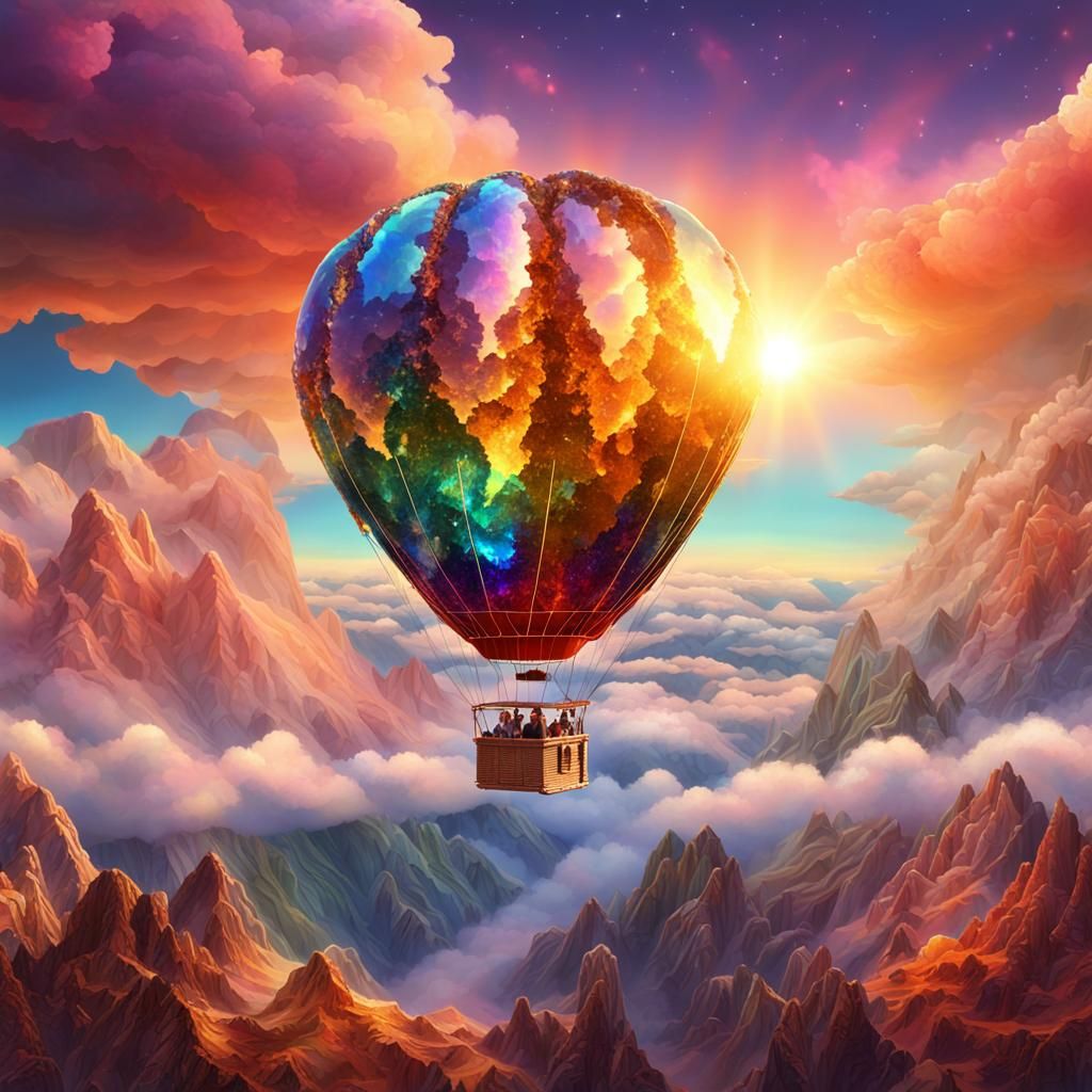 Rainbow Quartz Crystal Balloon Sunset