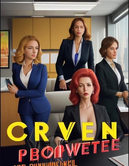 Colorful Suits in Corporate Mystery Movie Poster