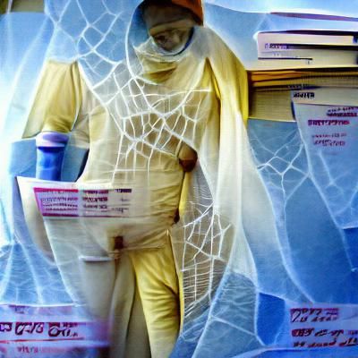 Xeroxed Man in Gauze and Spider Silk