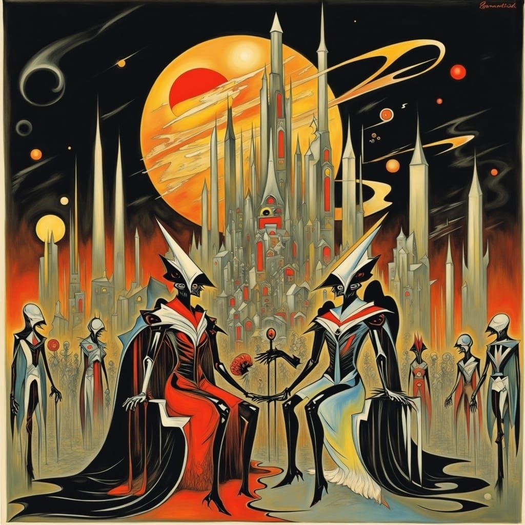 Futuristic Throne Room of Robot Monarchs on Ganymede