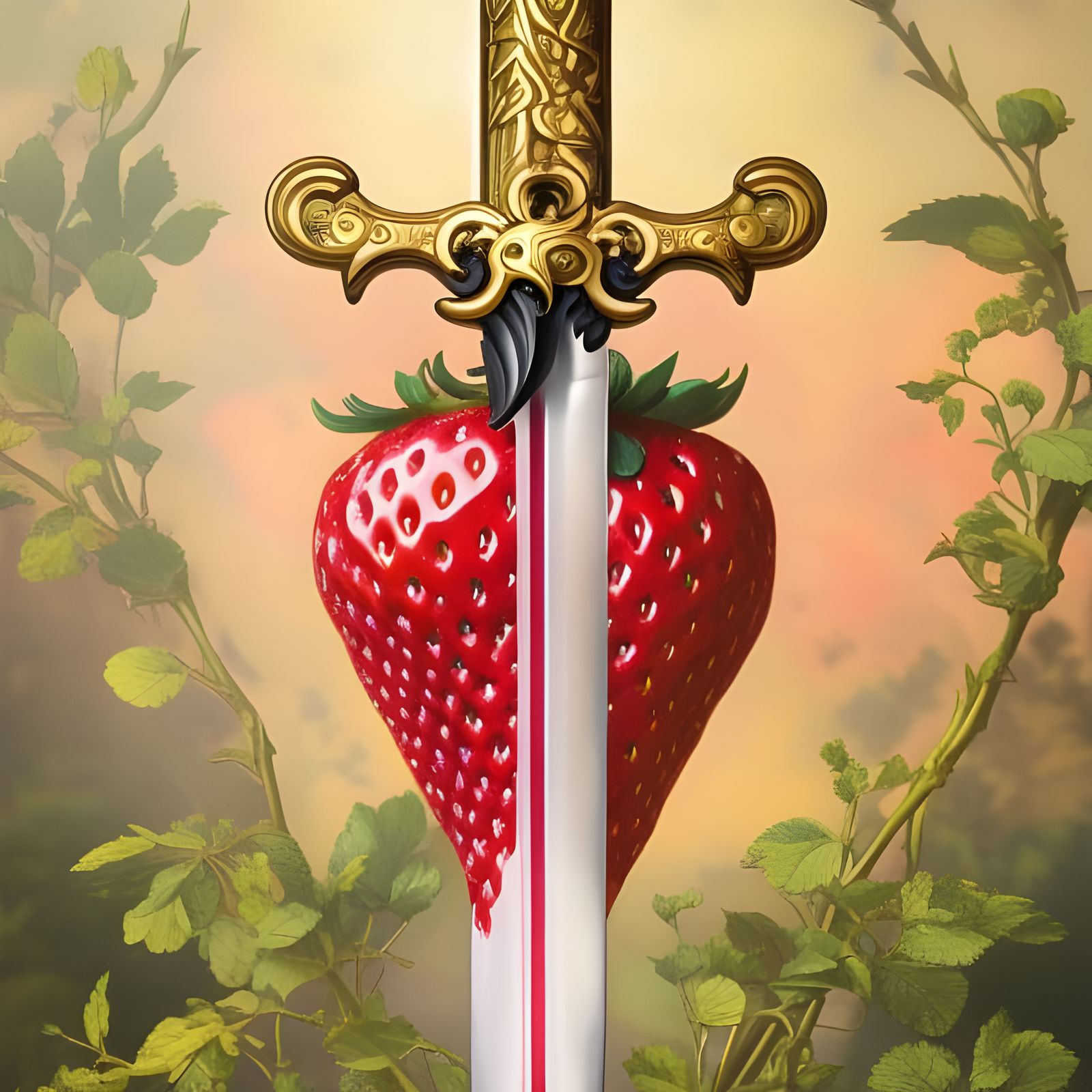 The classic tale of the sword in the strawberry