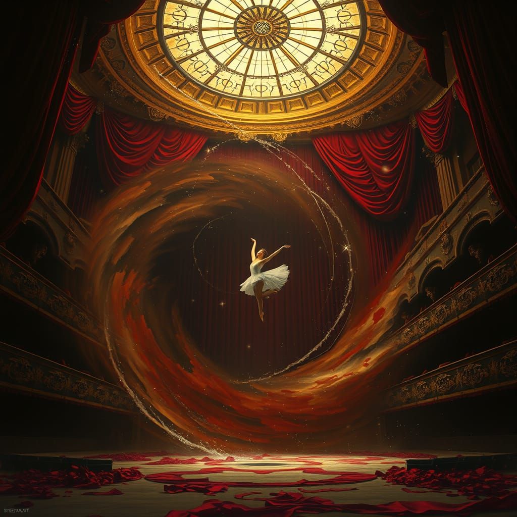 Ethereal Ballerina in Cosmic Whirlpool