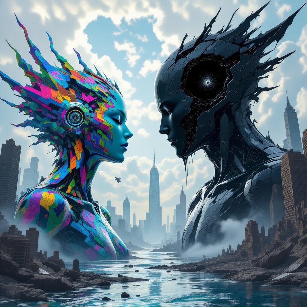 Cosmic Battle: Gods Clash in Shattered Dimensions