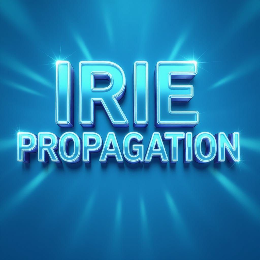 Futuristic IRIE PROPAGATION in Neon-lit 3D Text
