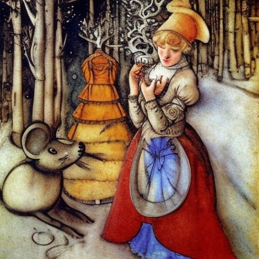 Steampunk Mouse in Sci-Fi Winter Fairy Tale