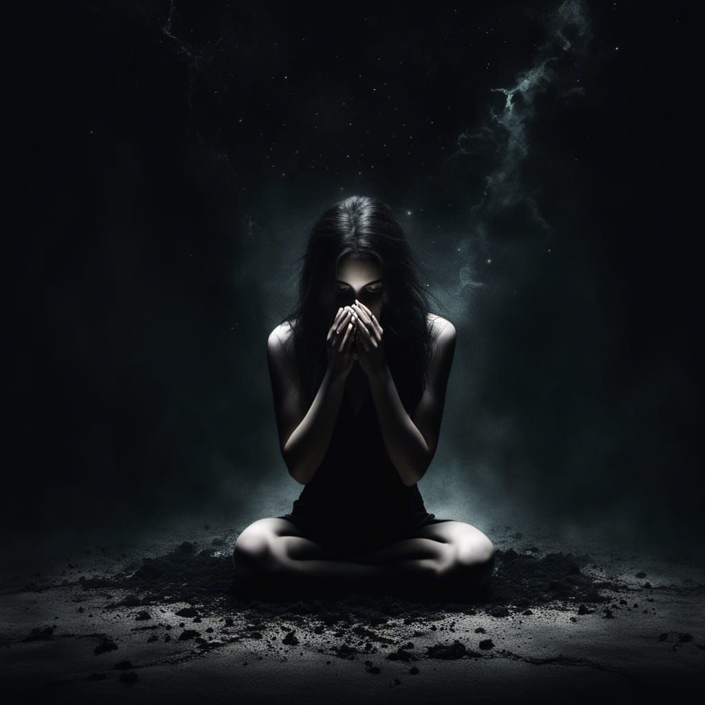 Abstract Expressionist Painting of Overwhelming Despair