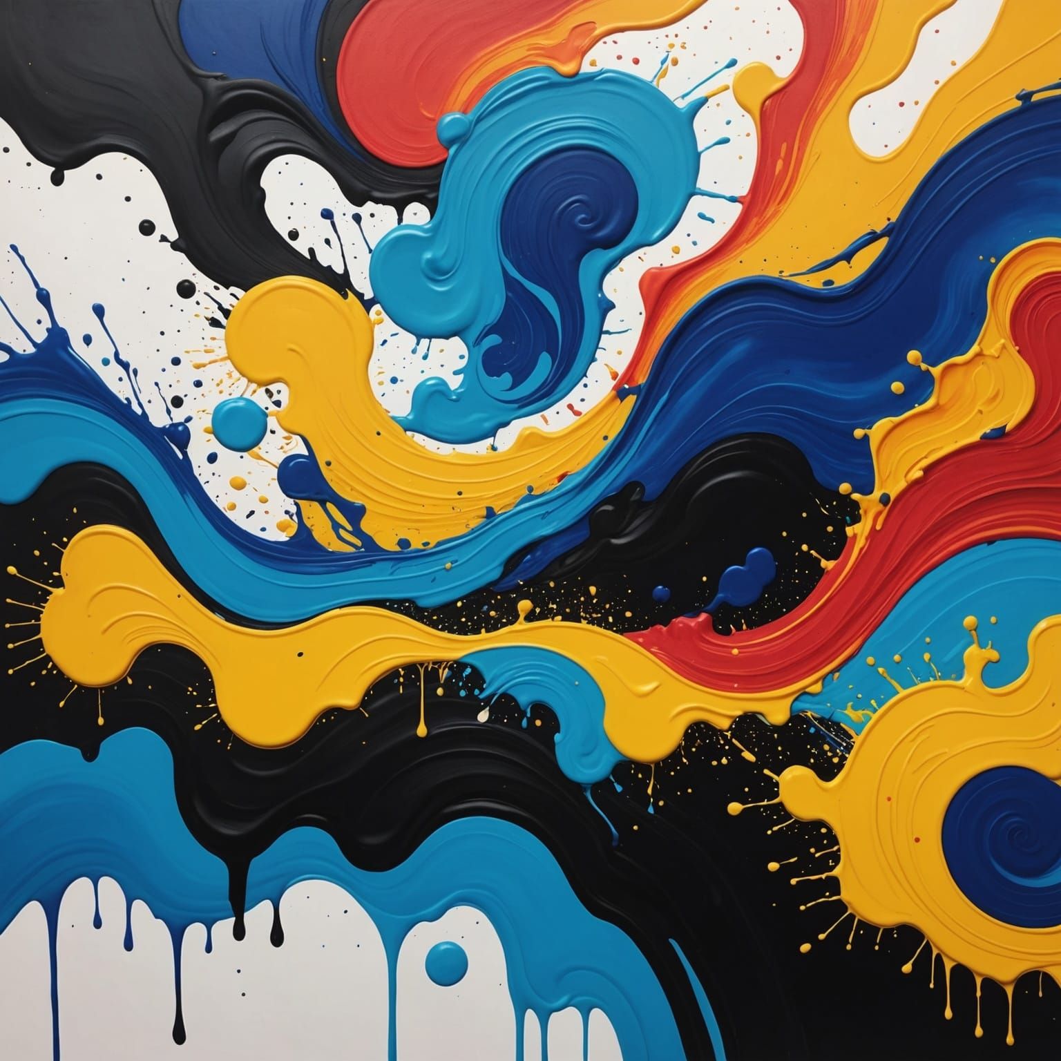 Colorful Ink Rivers and Typhoons in Abstract Art