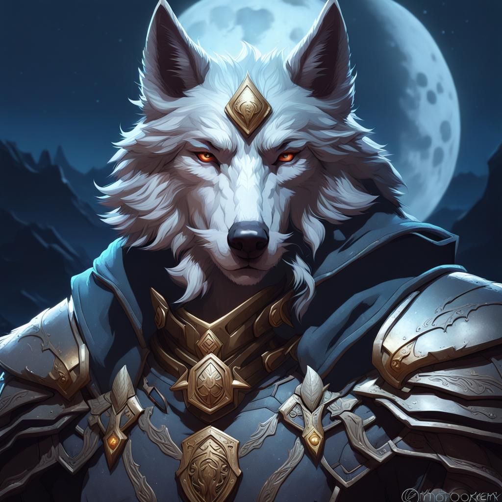 Wolf Knight Portrait with Volumetric Lighting