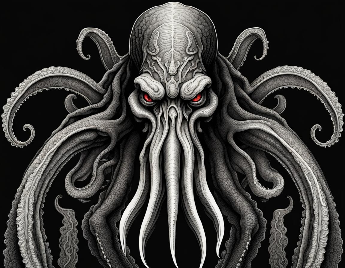Cthulhu Profile in Hyperdetailed Sci-Fi Digital Art