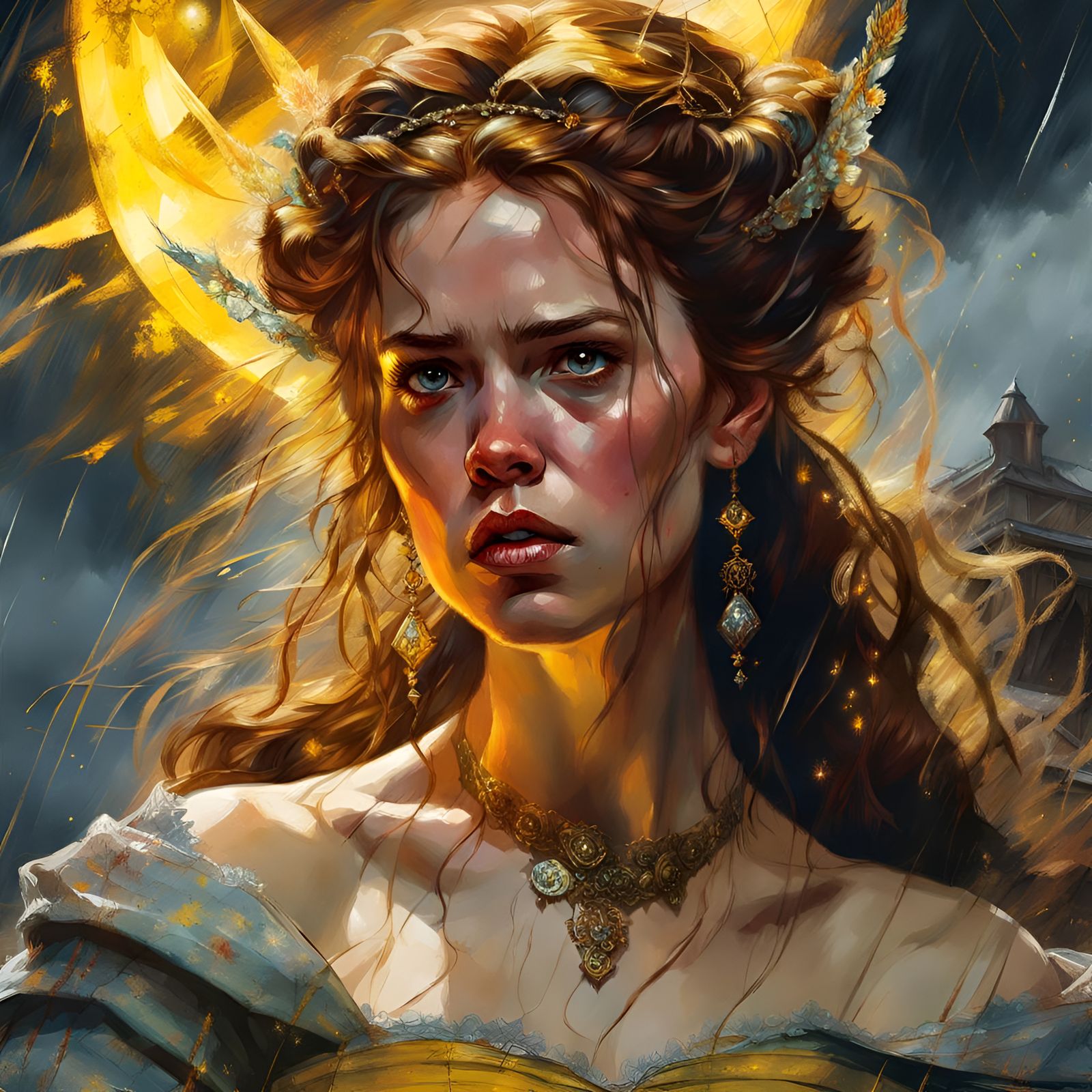 Angry Princess Belle Portrait by Greg Olsen