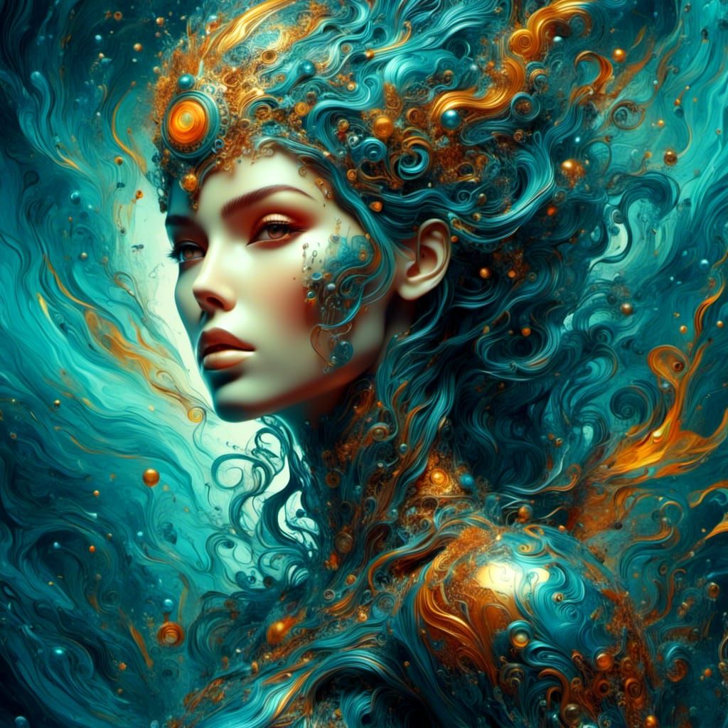 Distressed Woman with Complementary Colors