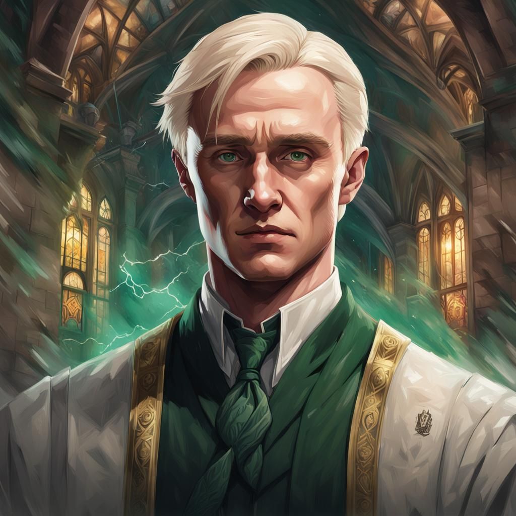 Draco Malfoy Portrait in Hyperdetailed Style