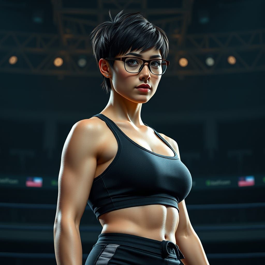 Confident Martial Artist in Sleek Fitness Attire