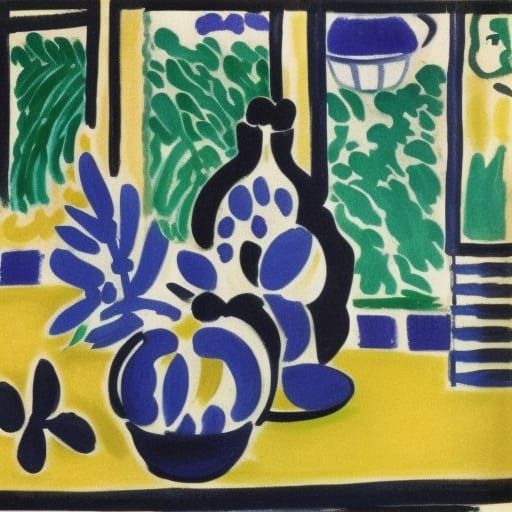 Gouache Painting in Henri Matisse Style