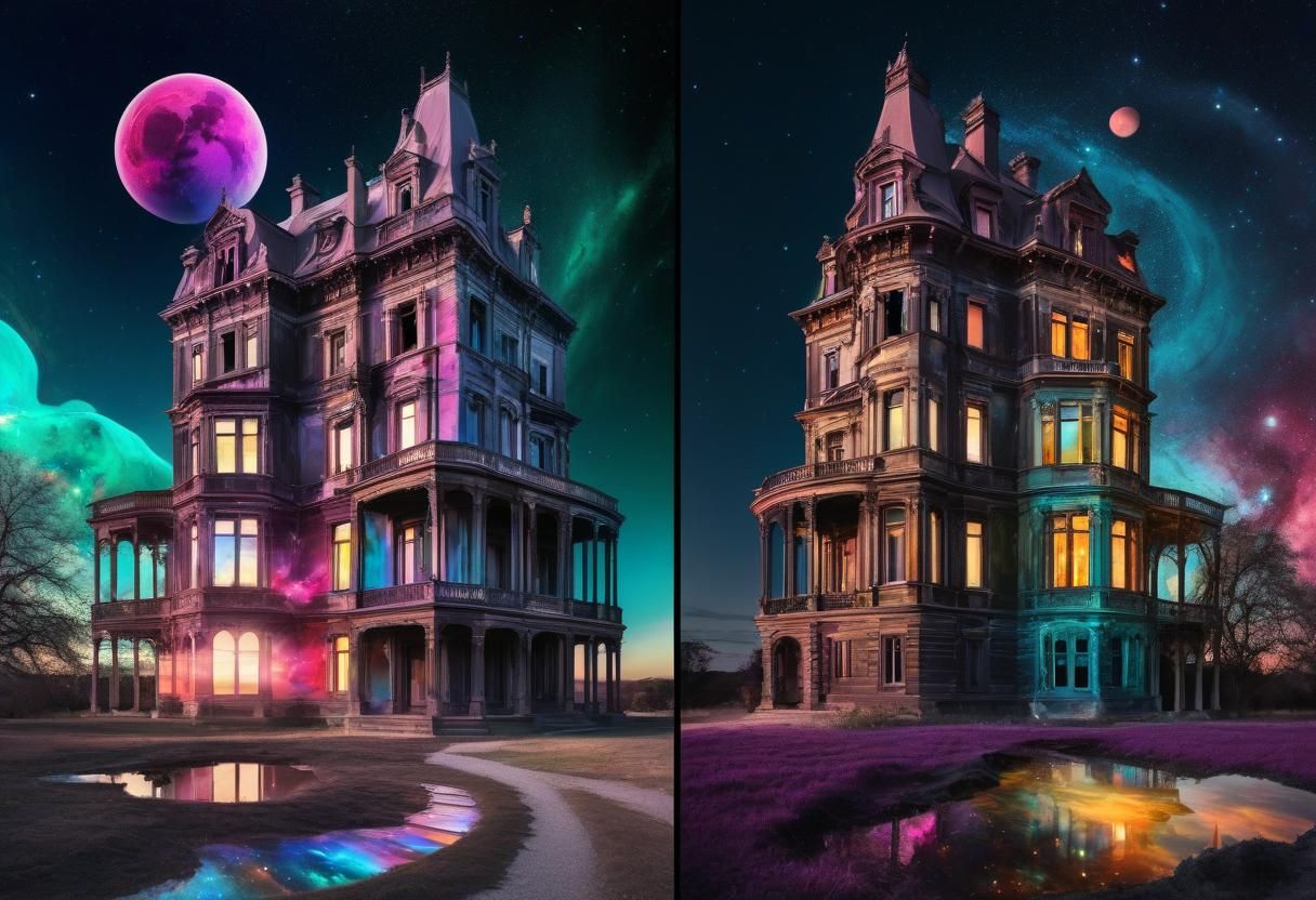 Parallel Universe Slides in Composite Photograph