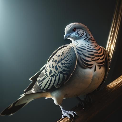 Dramatic Turtle Dove in Natural Lighting