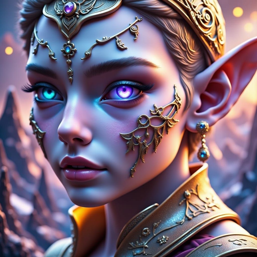 Albino Elf Maiden in Dark Fantasy Concept Art