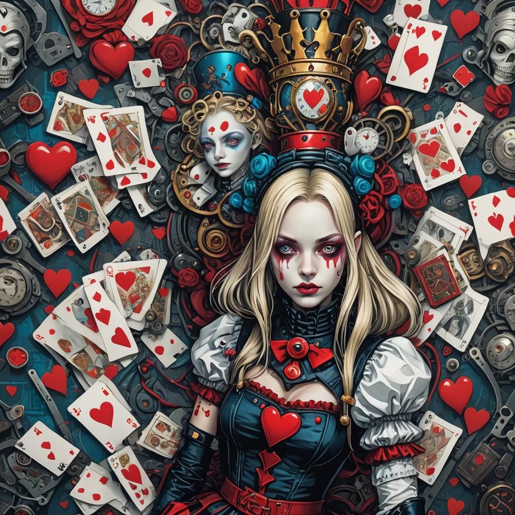 Cyberpunk Alice in Wonderland with Queen