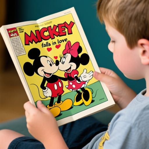 Mickey Mouse Classic Comic Book Kiss