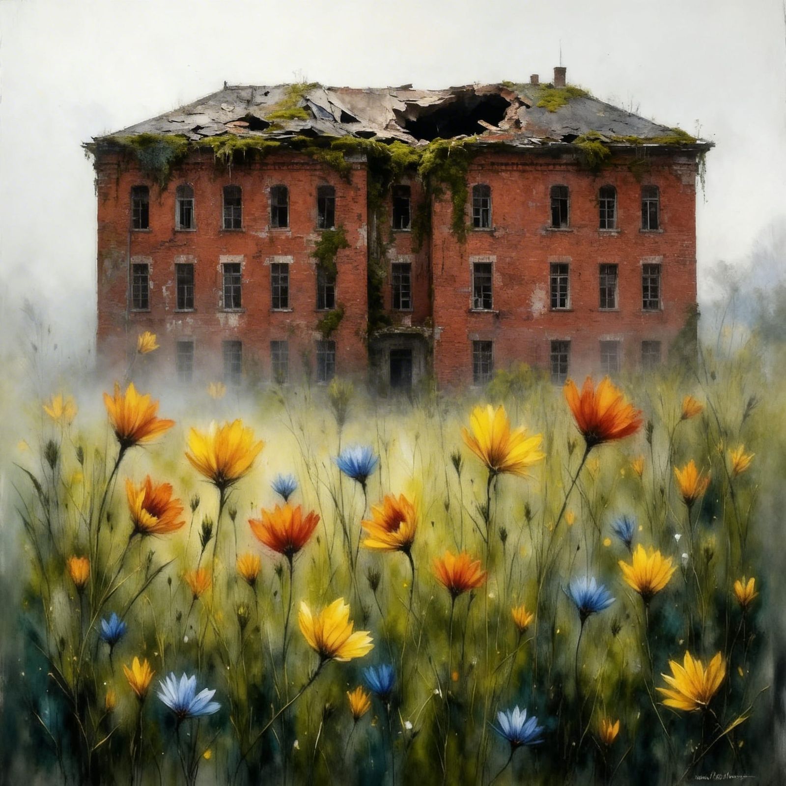 Wildflowers Bloom at Abandoned Asylum
