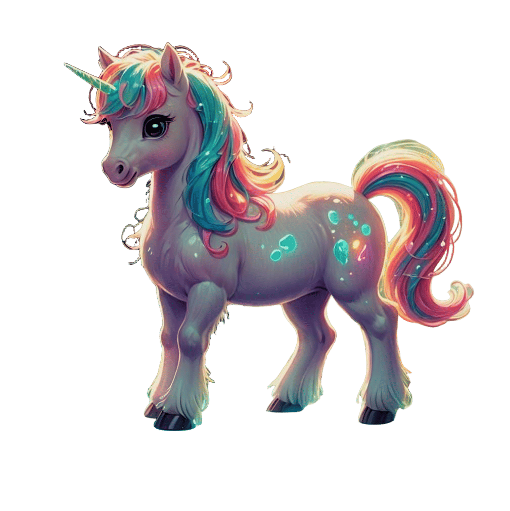 Chibi Pony in Bioluminescent Garden: Candy Art