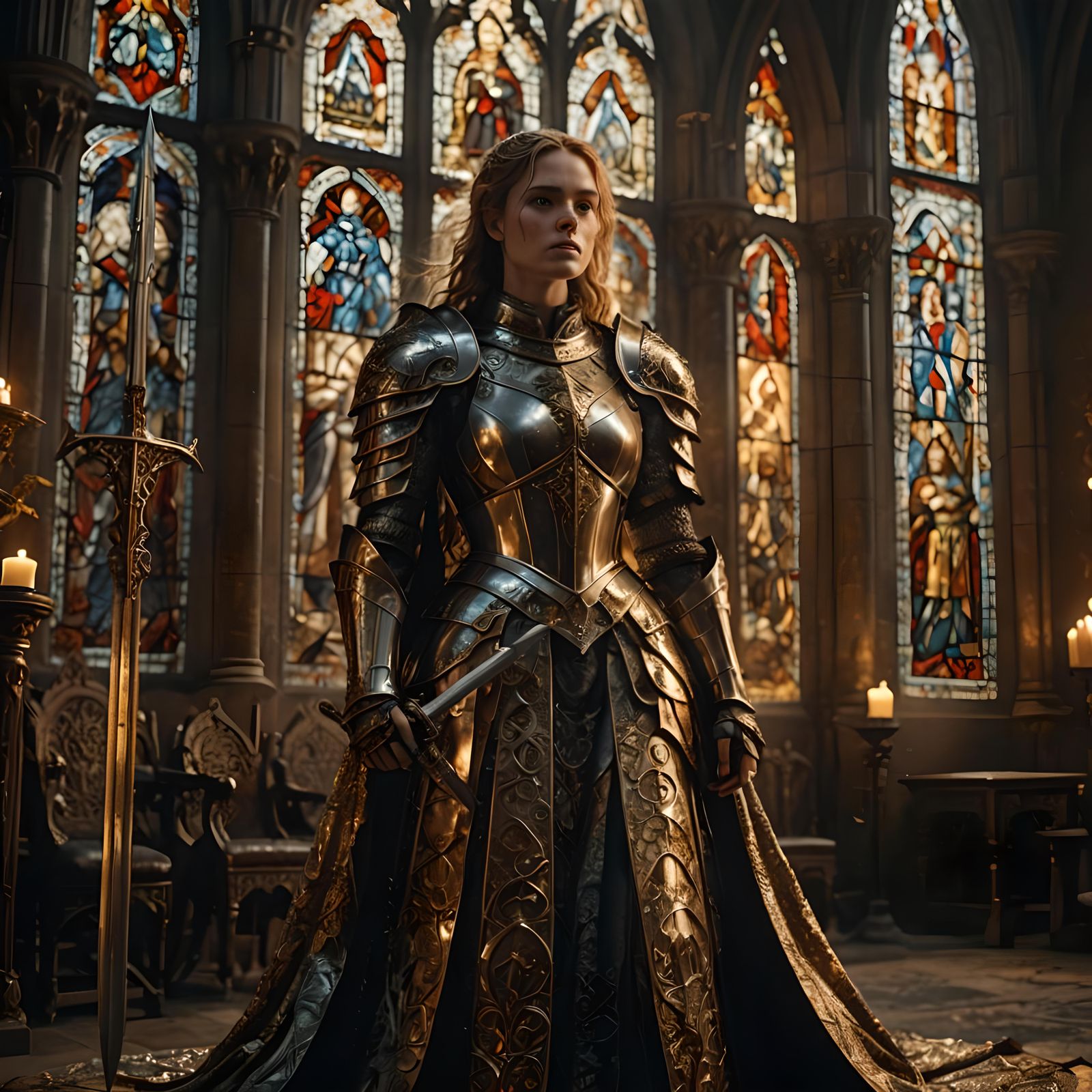 Lady in the temple waiting for her consecration as a warrior...