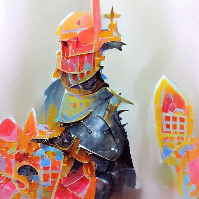 Errant Knight in Gouache Style