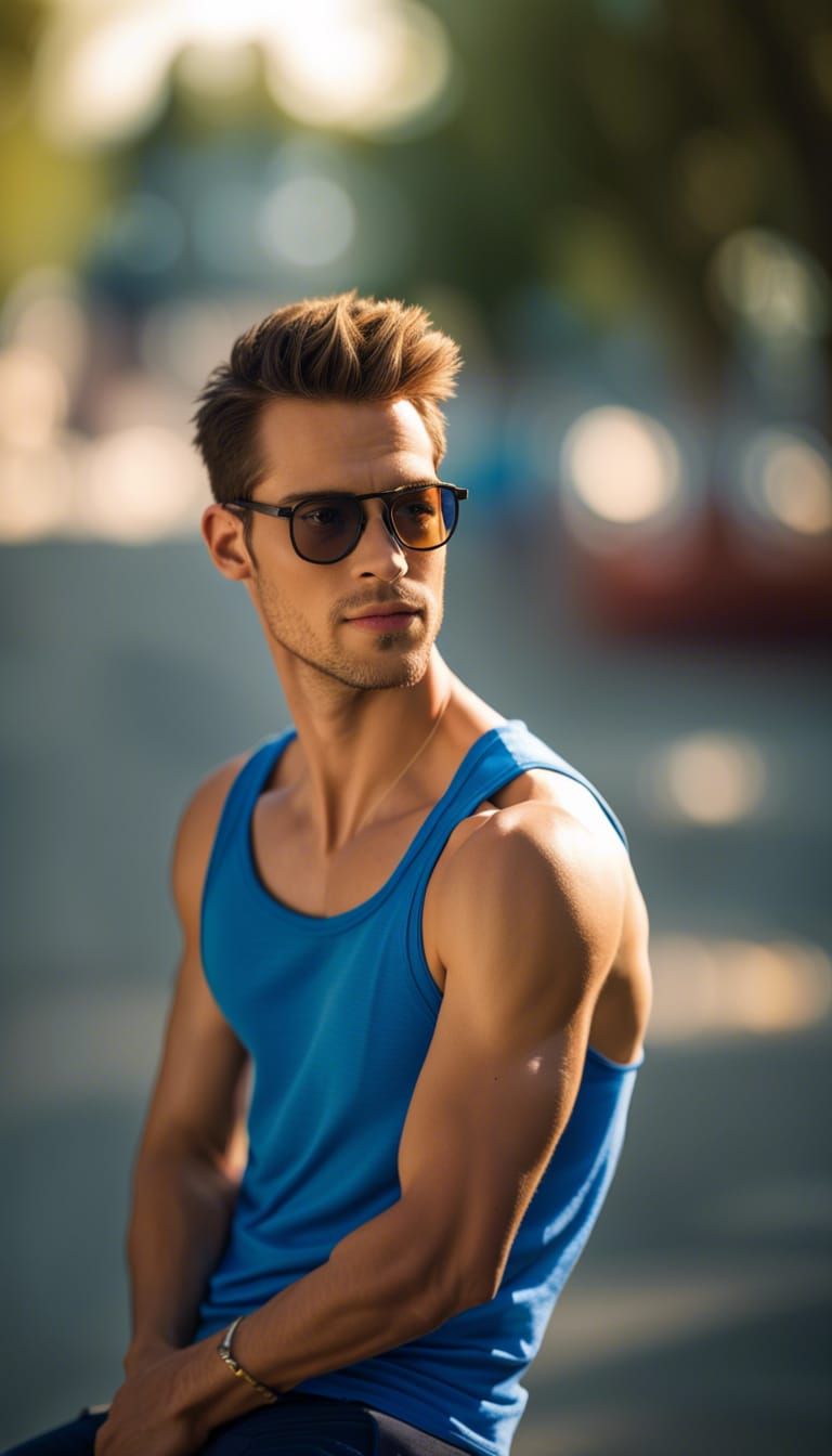 Handsome Man in Sunglasses on a Sunny Day