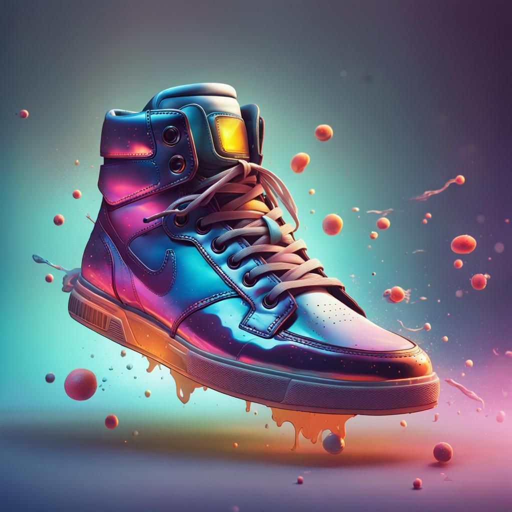 Hyperrealistic Futuristic Sneakers Concept Art
