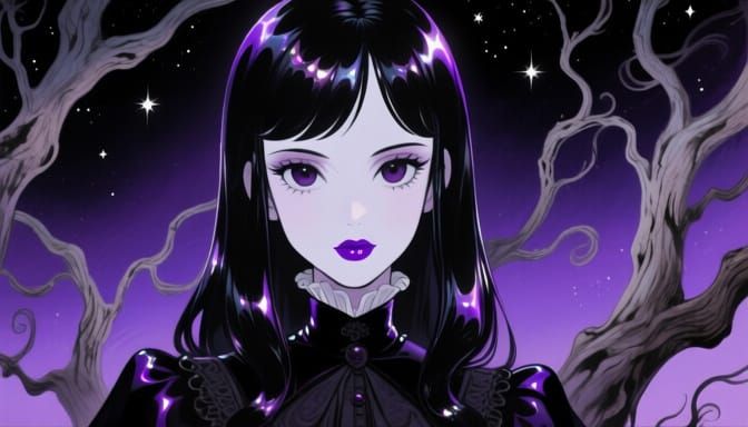 Jelly Anime Wednesday Addams as Gibson Girl