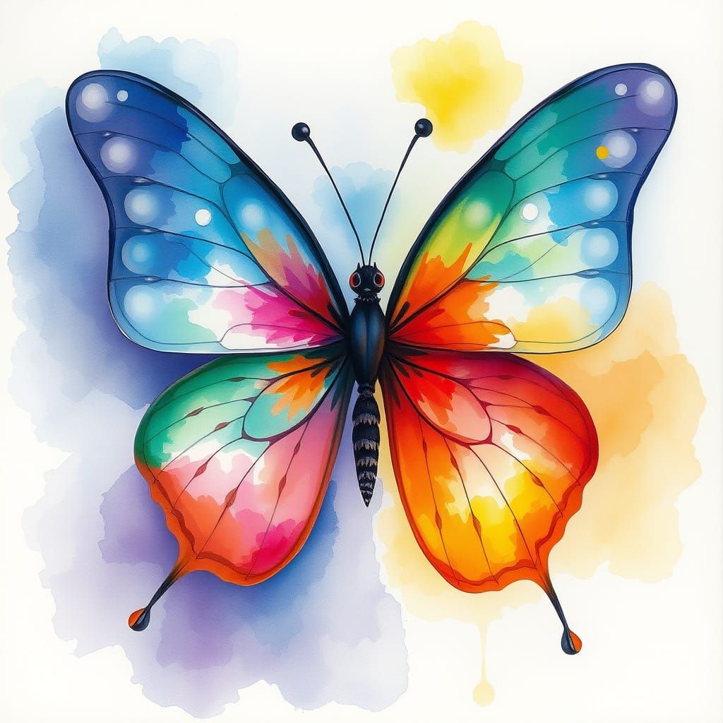 Dreamy Abstract Butterfly in Soft Watercolors