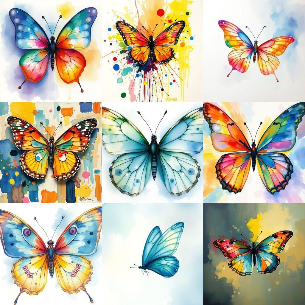 Abstract Watercolor Butterfly