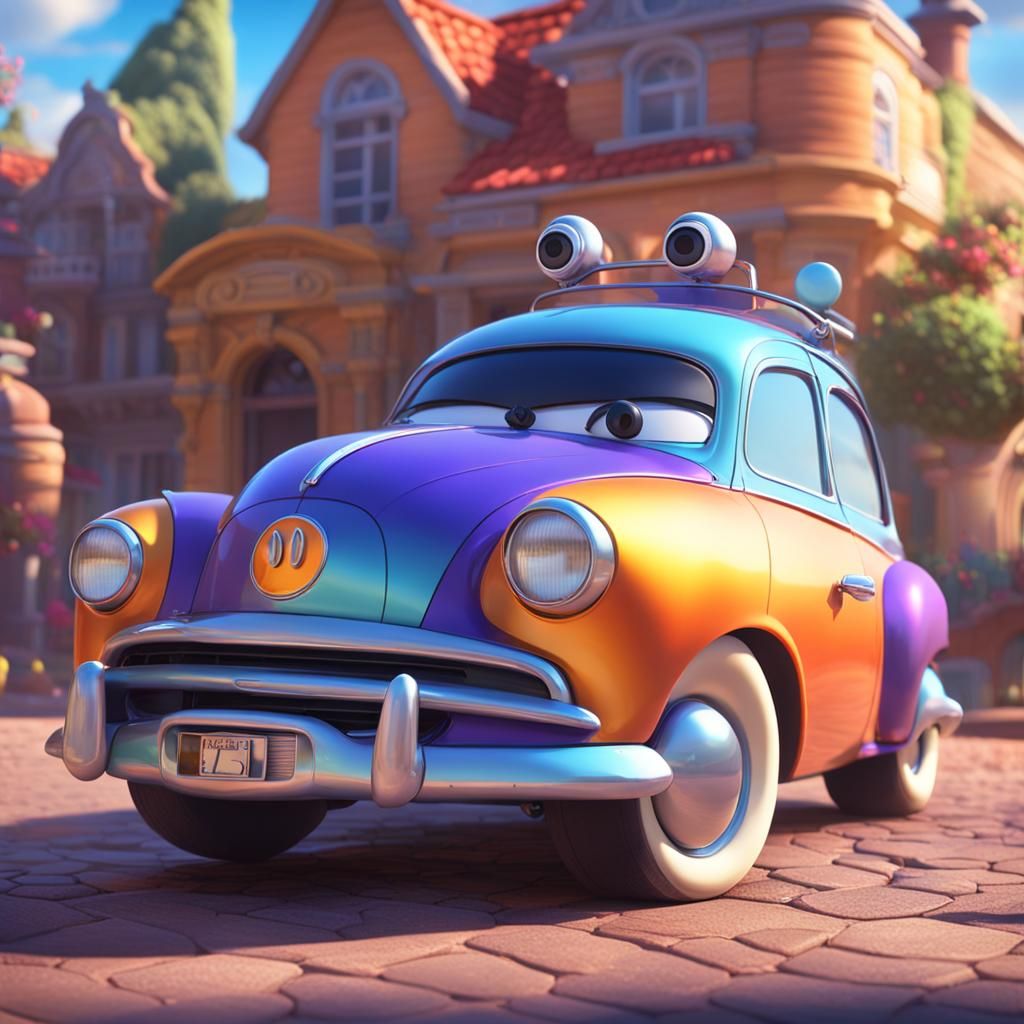 Futuristic Mussel Car: Pixar-Style 3D Rendering