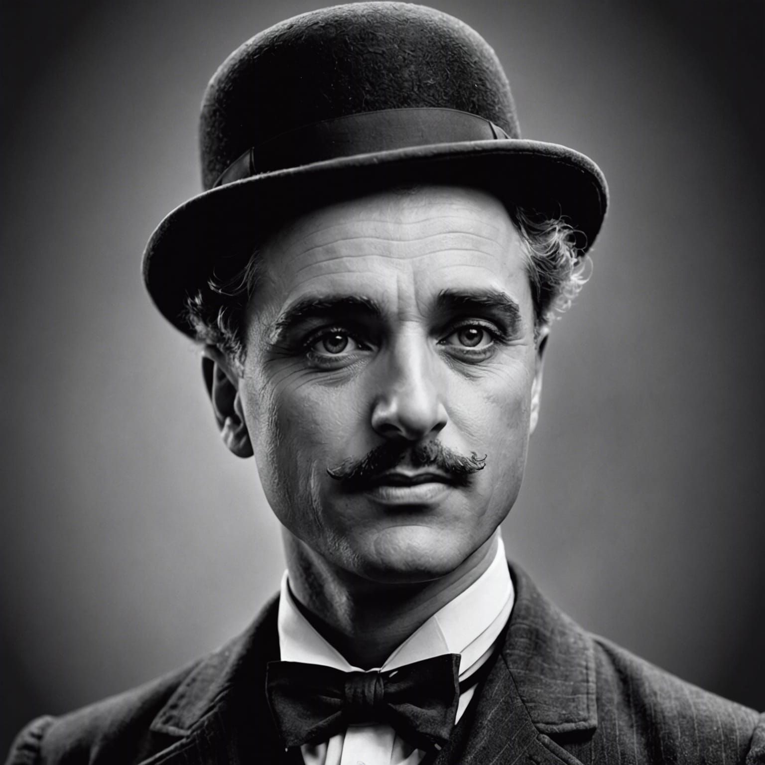 Classic Portrait of Charlie Chaplin in Black and White