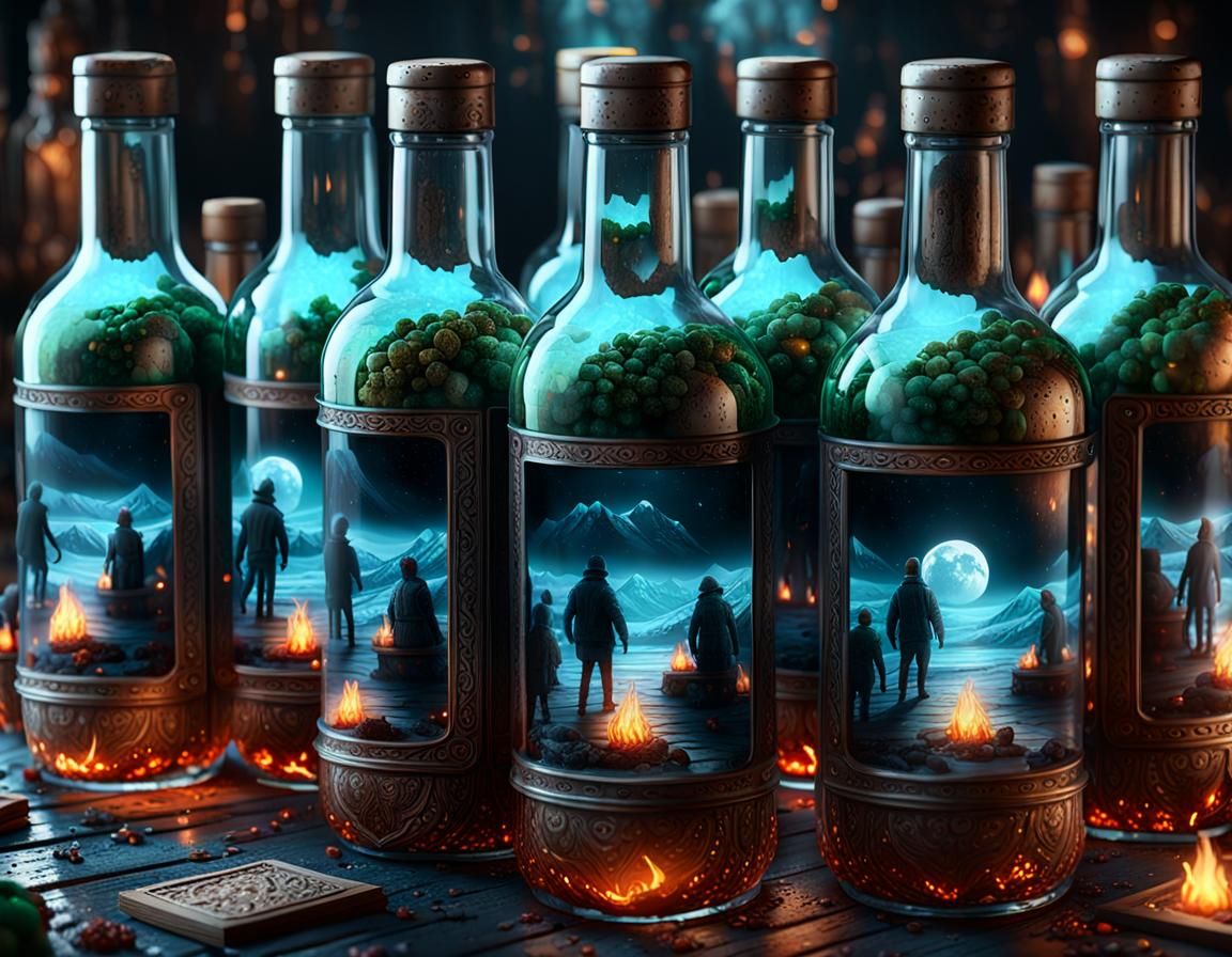 Bottled People: Cinematic CGI Fantasy Art