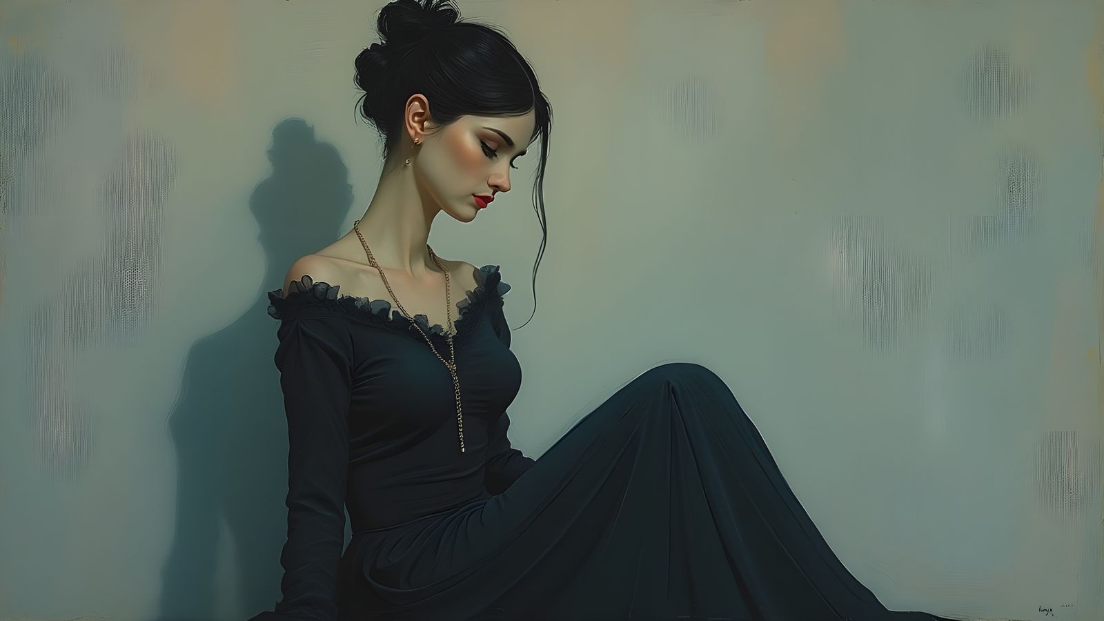 Soul Shadows: A Painting Inspired by Modigliani