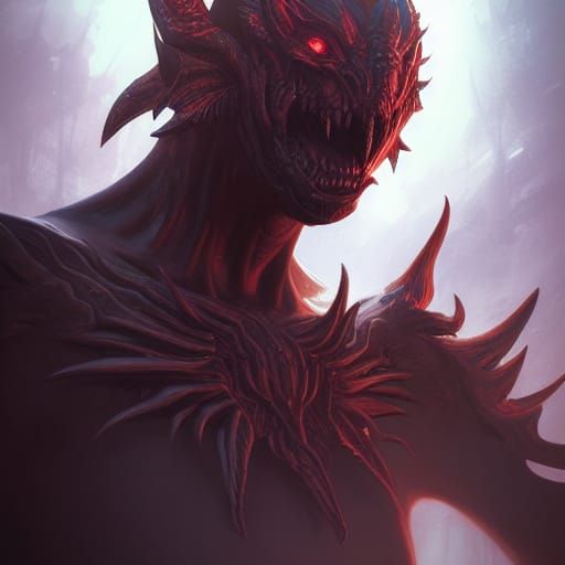 Detailed Portrait of Demon Belial in Digital Art Style