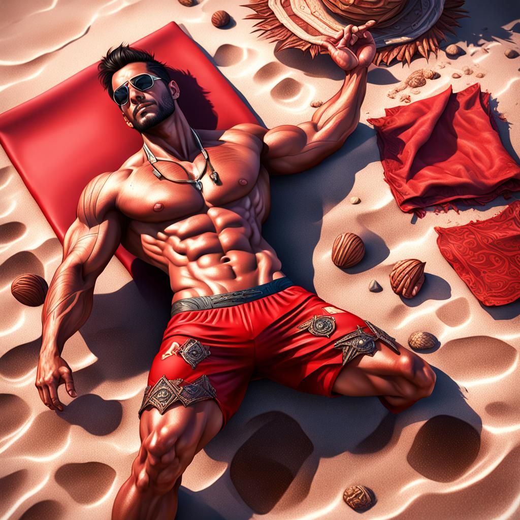 Men in beach