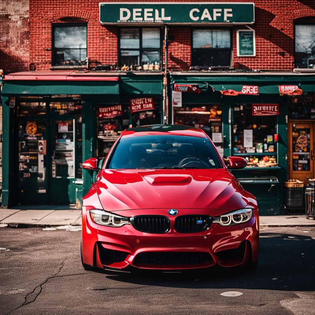 Cherry Red BMW M3 Coupe in the Bronx