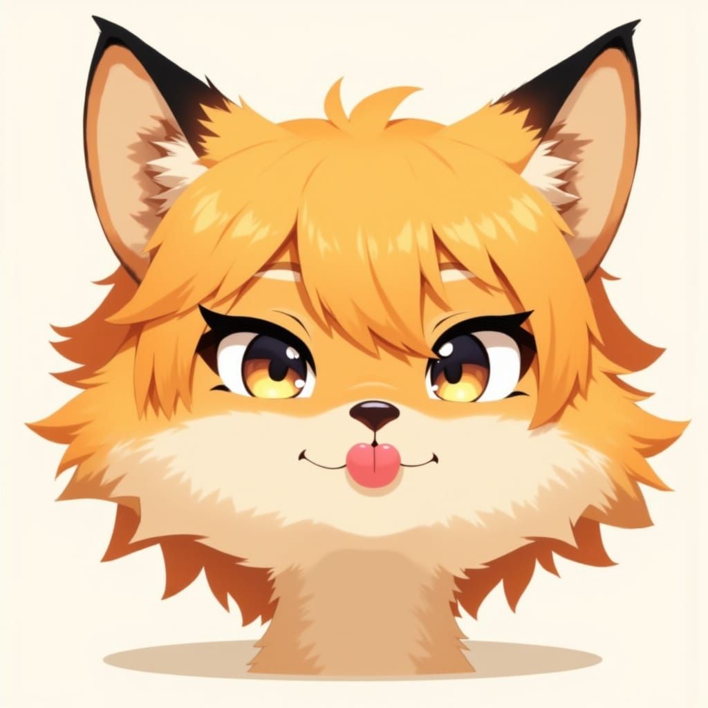 Chibi Anime Emoji Face with Big Squinting Eyes