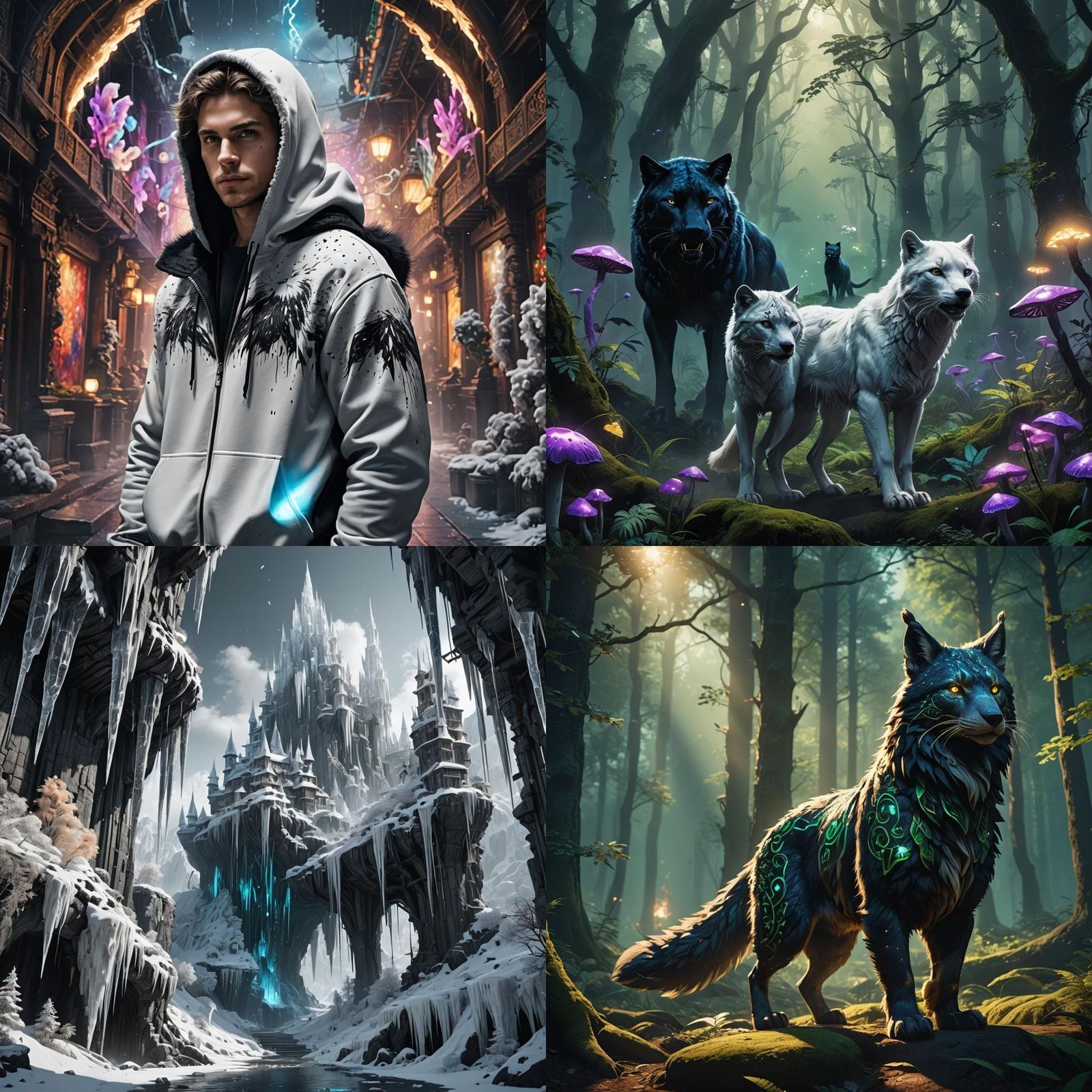 Detailed Black and White Fur Background Texture