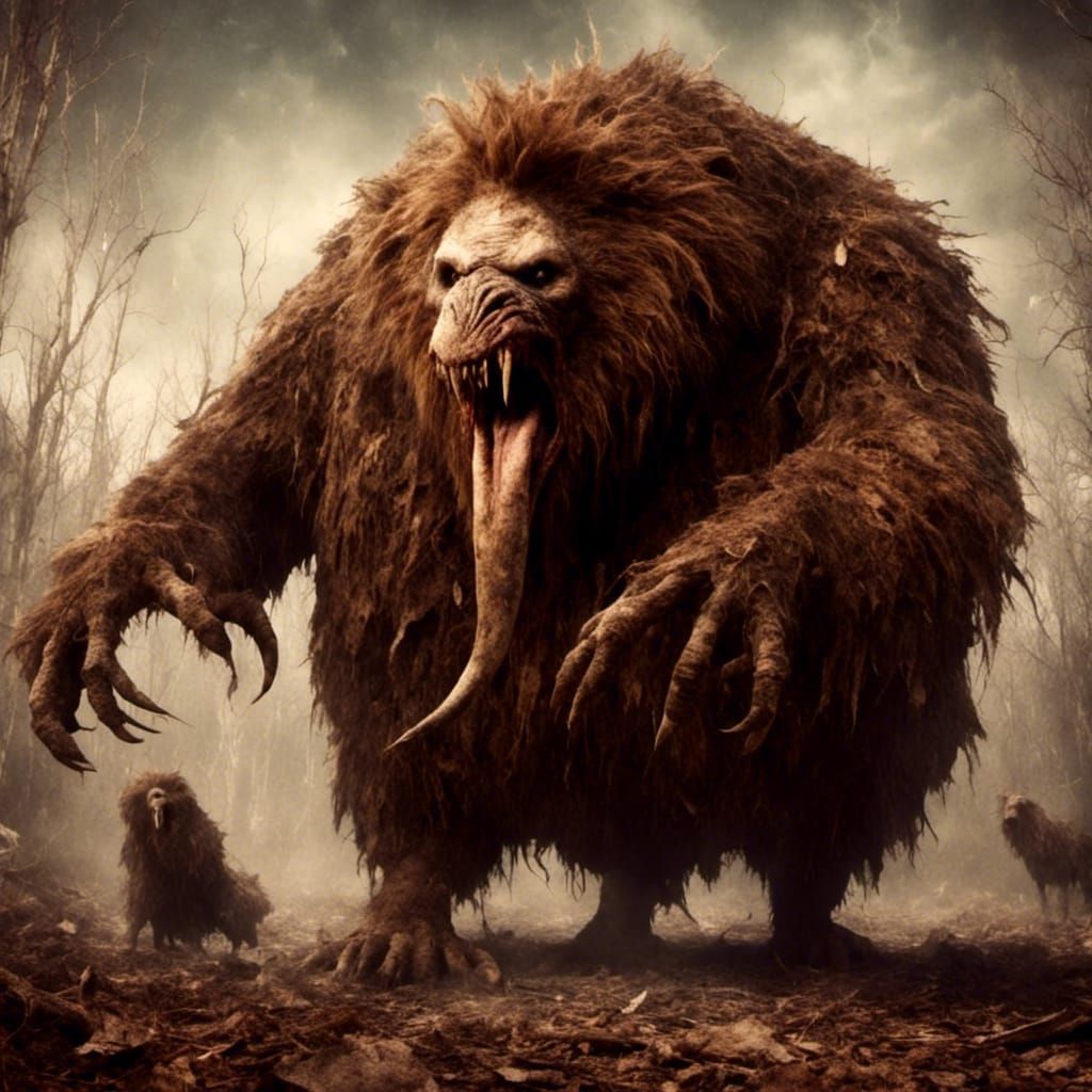 Macabre Fluffy One-Legged Creature Screaming