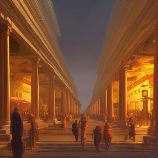 Roman Market Entrance as Detailed Matte Painting
