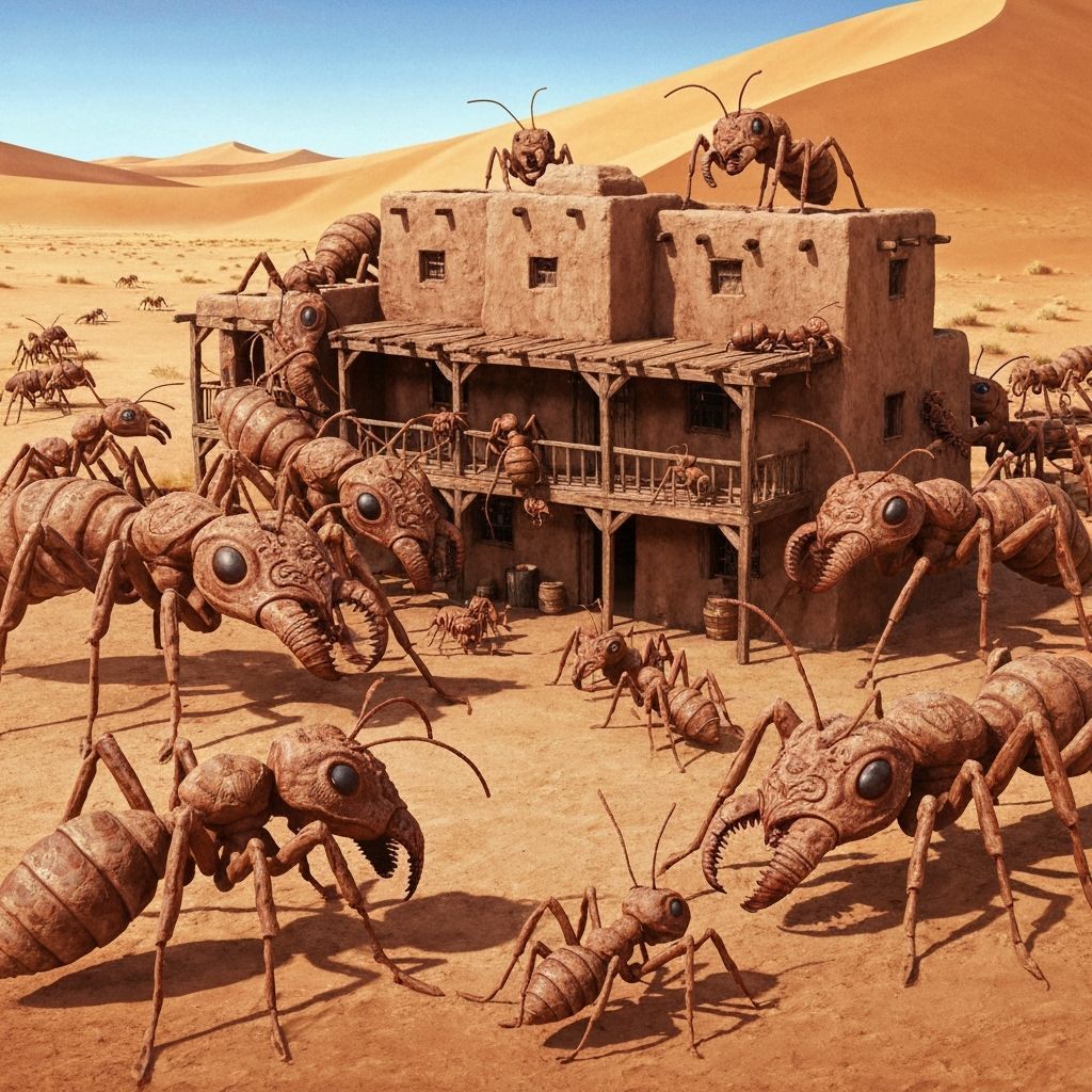 Giant Clay Ants Terrorize Desert House in Stop-Motion Style