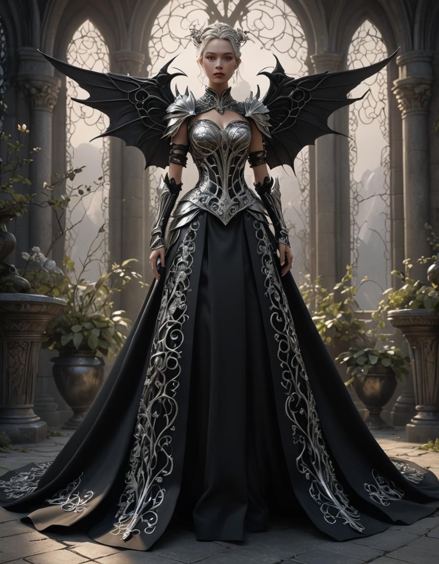 Silver Armour Ballgown Concept Art